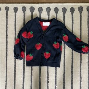 Old Navy Kids Navy Cardigan with Strawberry Design